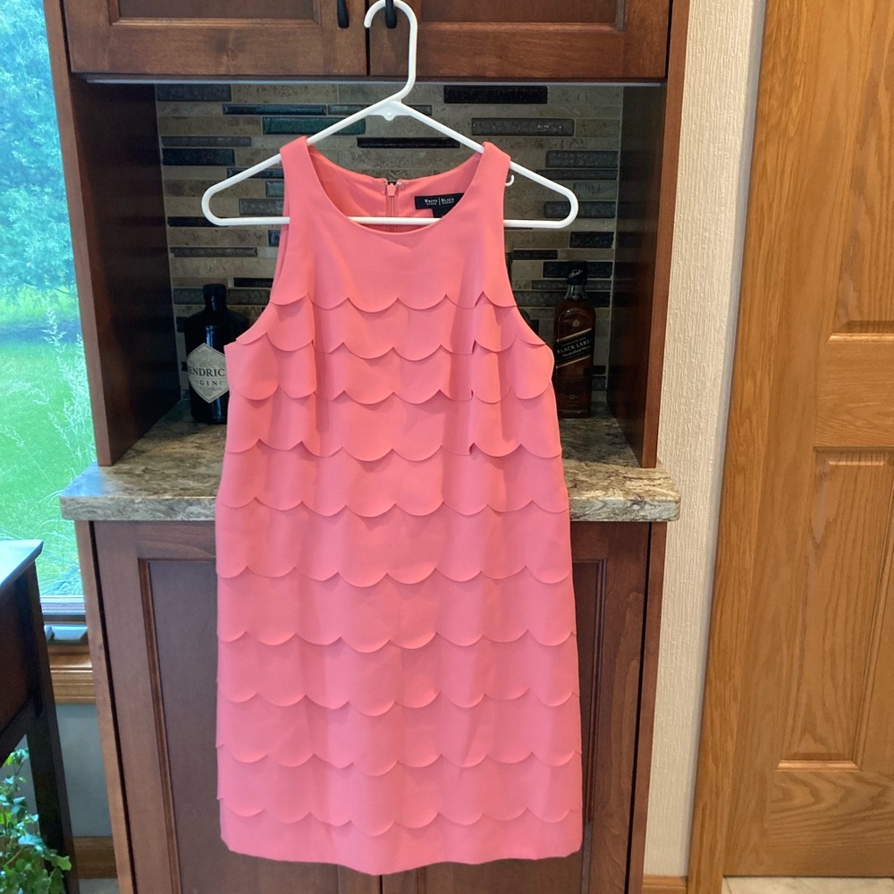 White House Black Market Pink Tiered Halter Sheath Dress